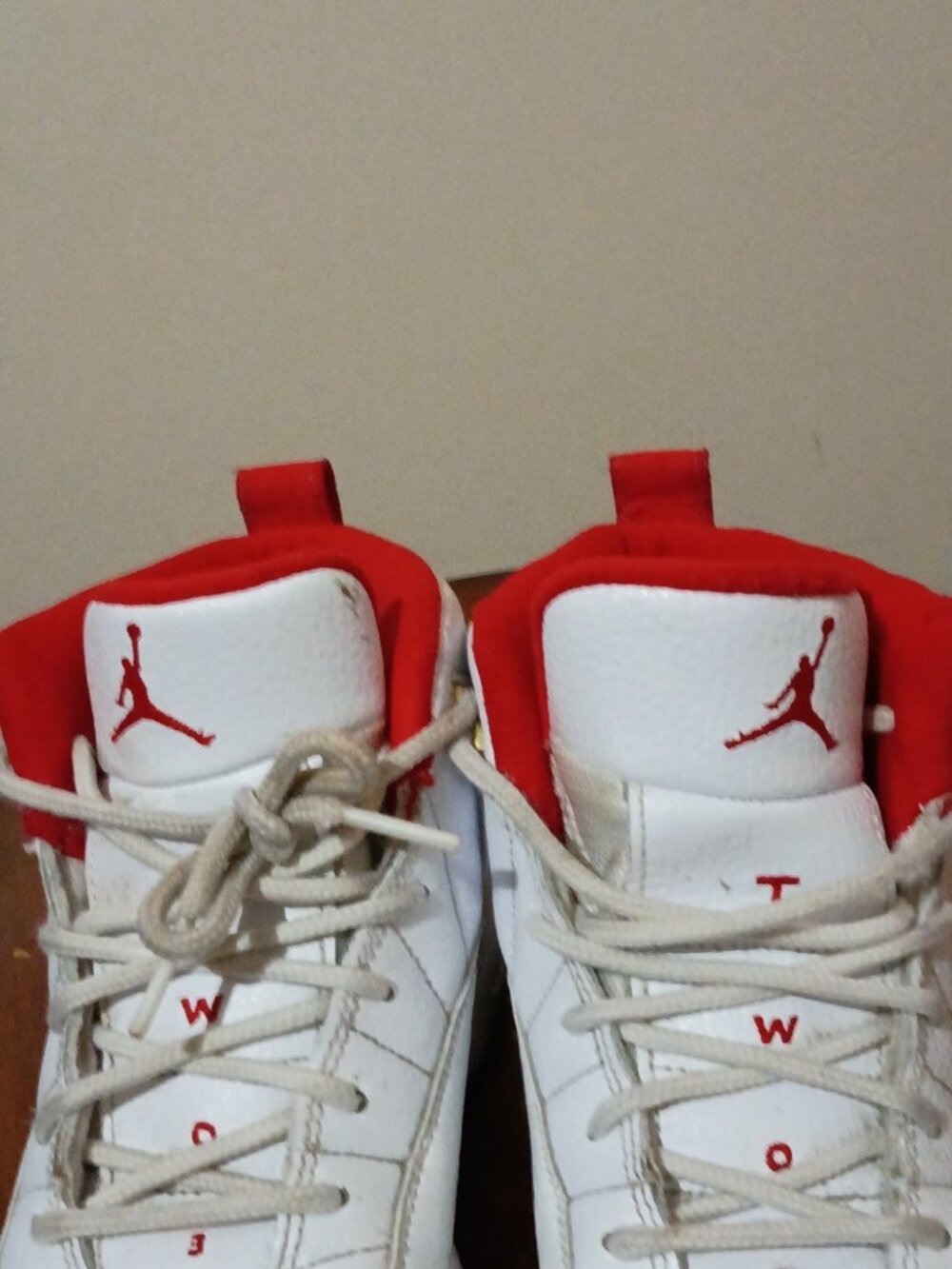 Nike Air Jordan Retro 12 XII Fiba White Red 151186-107 Pre School Unisex 2.5Y - Picture 6 of 14